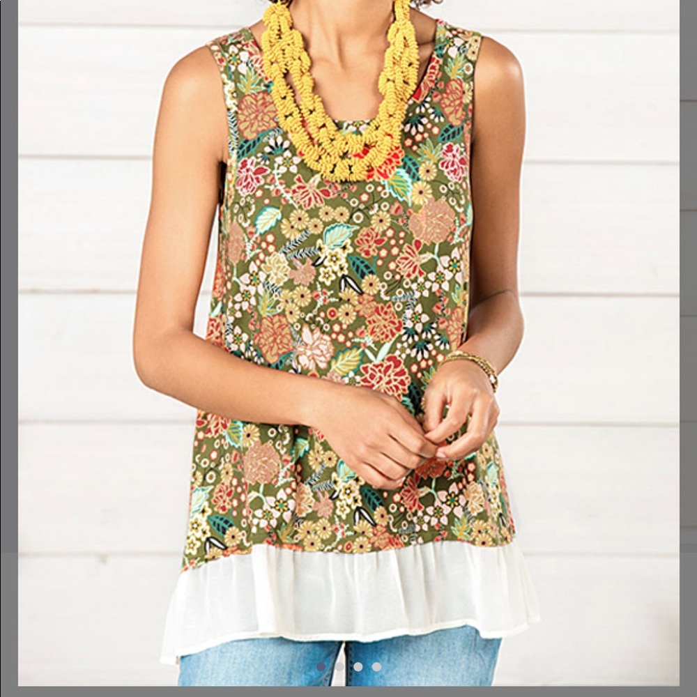 Matilda Jane Large Olive Multi top New With Tags
